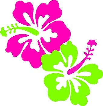 Pink And Green Flowers Clip Art