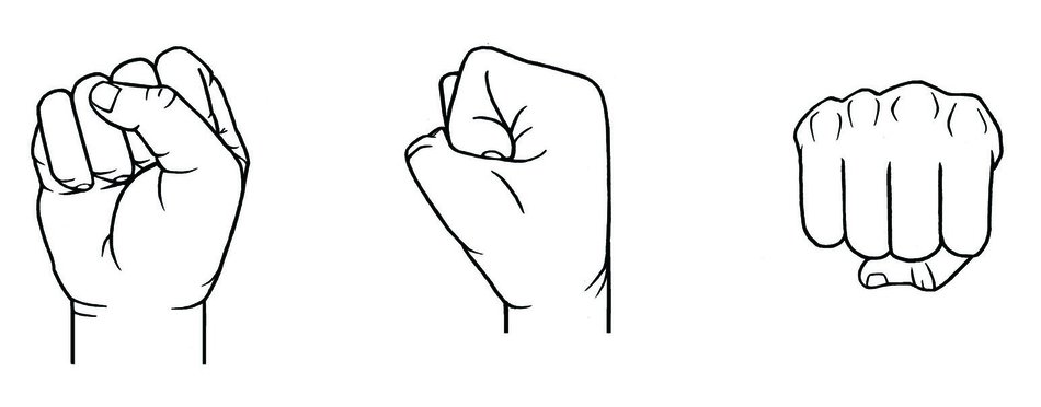 drawn three fists