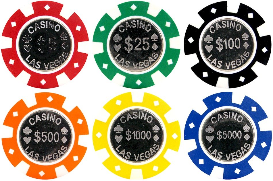 six casino chips