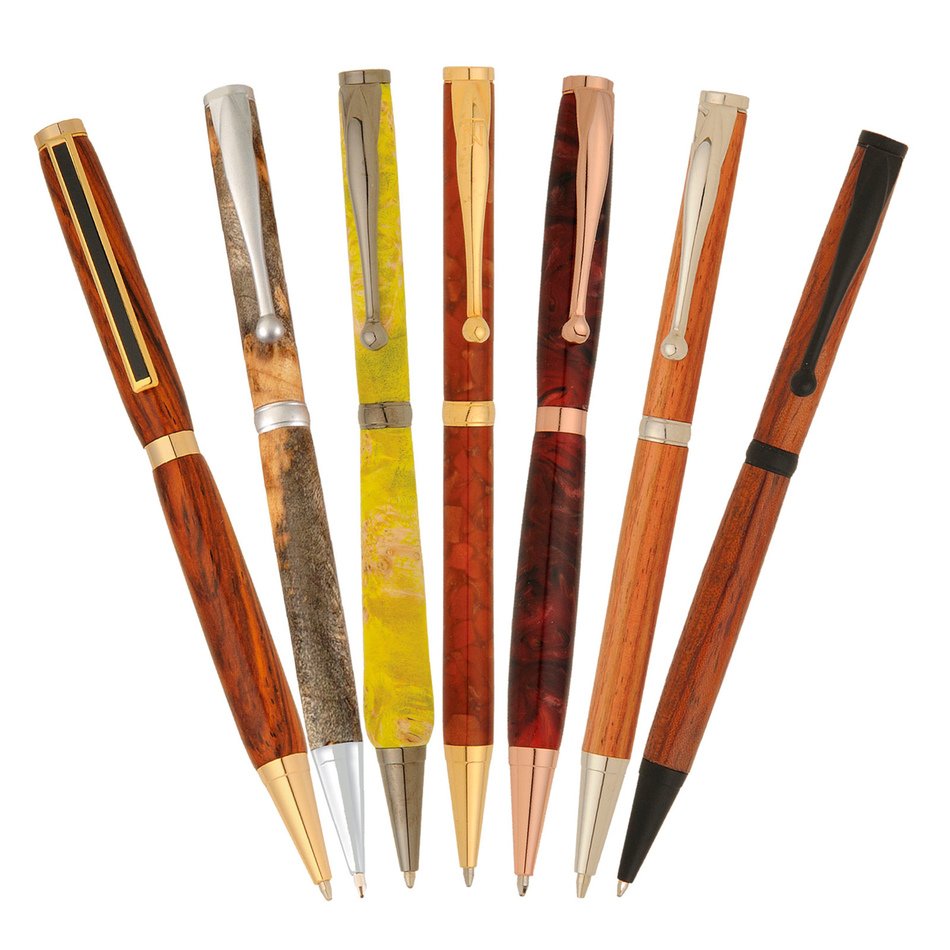 pens on the white background