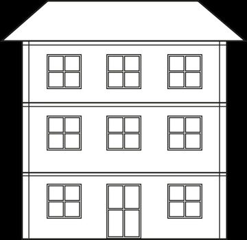 Doll House By Karpol Front View Of A Simple 3 Storey
