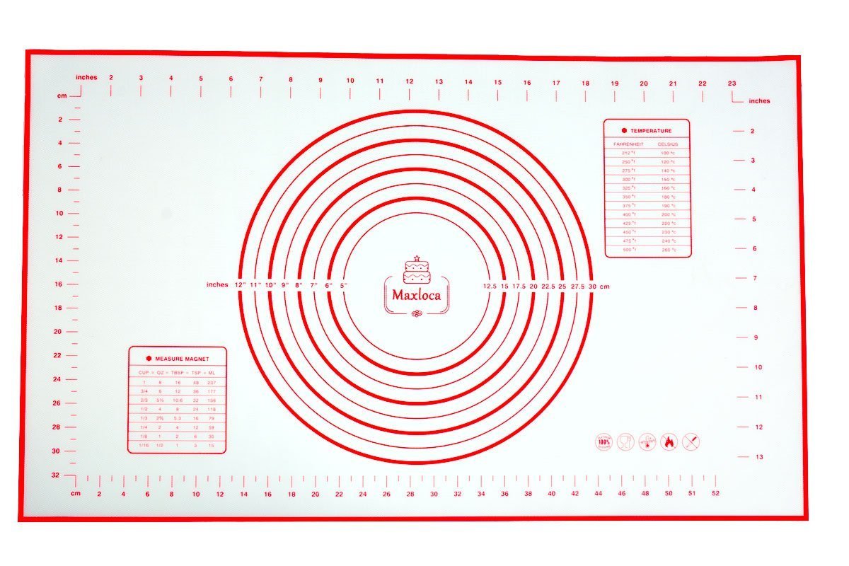 Silicone Baking Pastry Mat With Measurements , No Stick Rodding pad