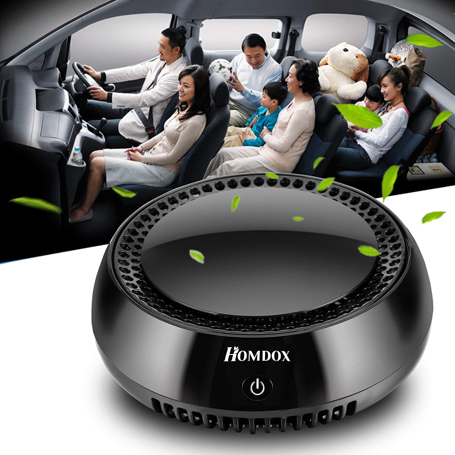 Homdox Car Air Purifier, True HEPA Air Purifier, Car Air Freshener Air ...