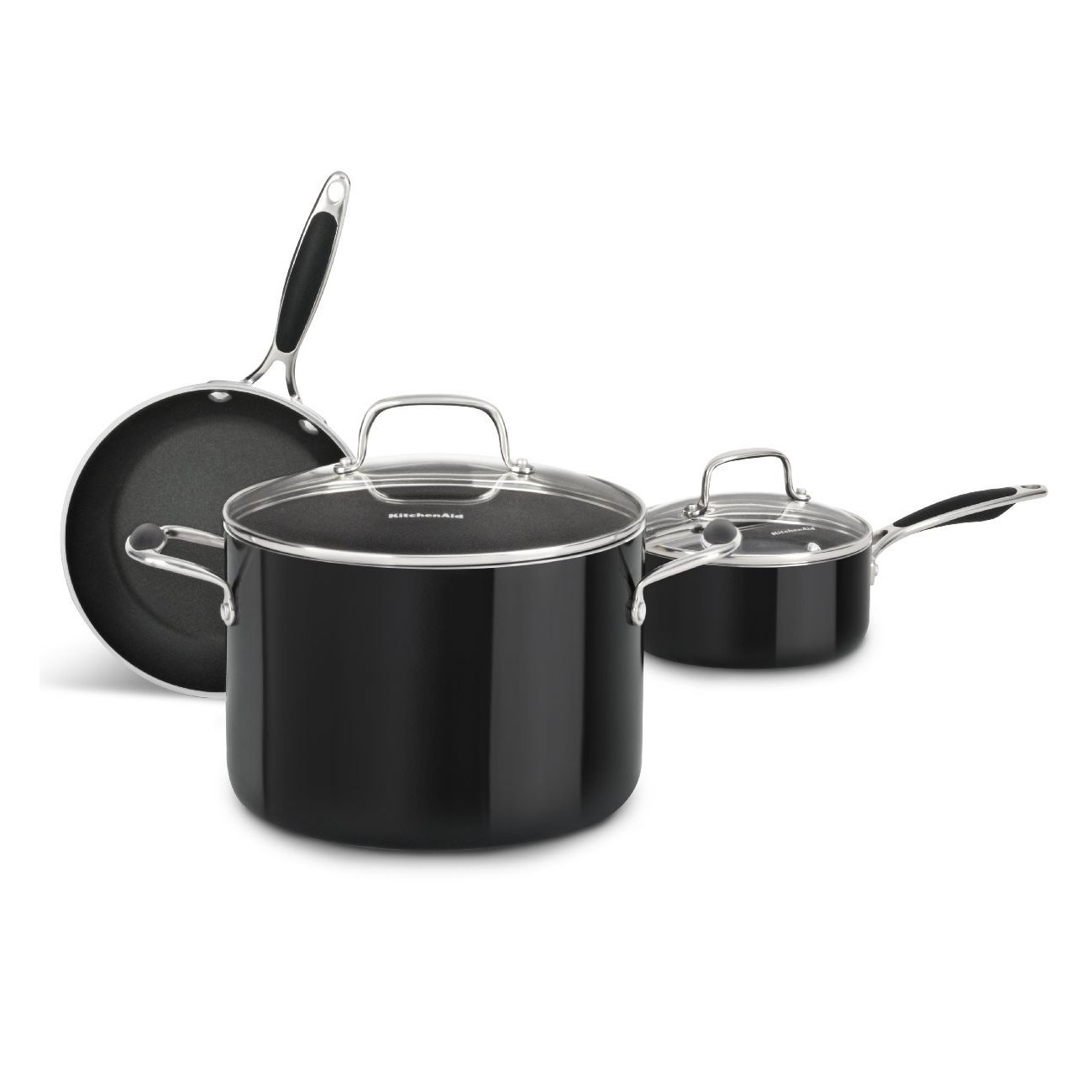 Kitchenaid Kca60lcob Aluminum Nonstick 6 0 Quart Low Casserole With Lid Cookware Onyx Black N4