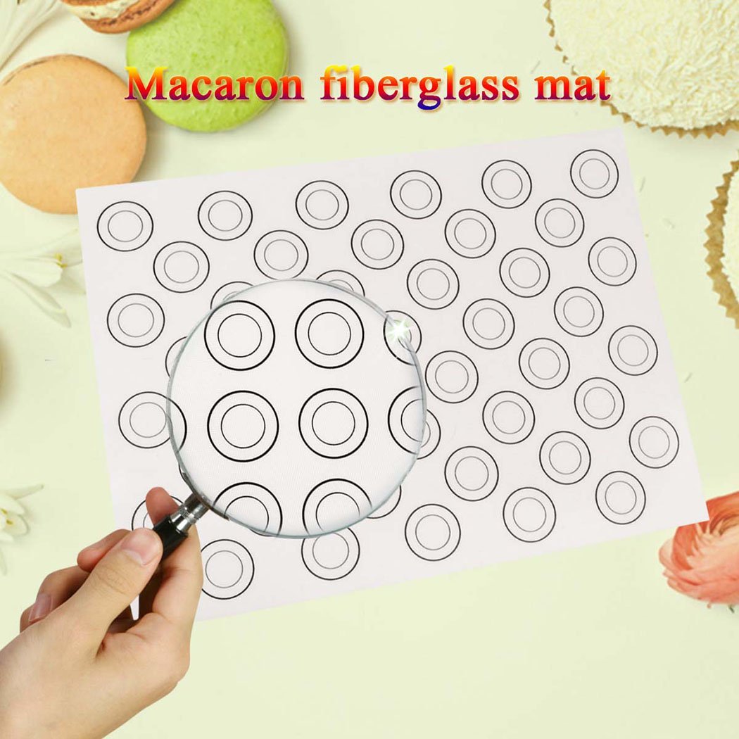 Inkint 44 circle silicone fiberglass macaron baking mat baking mold