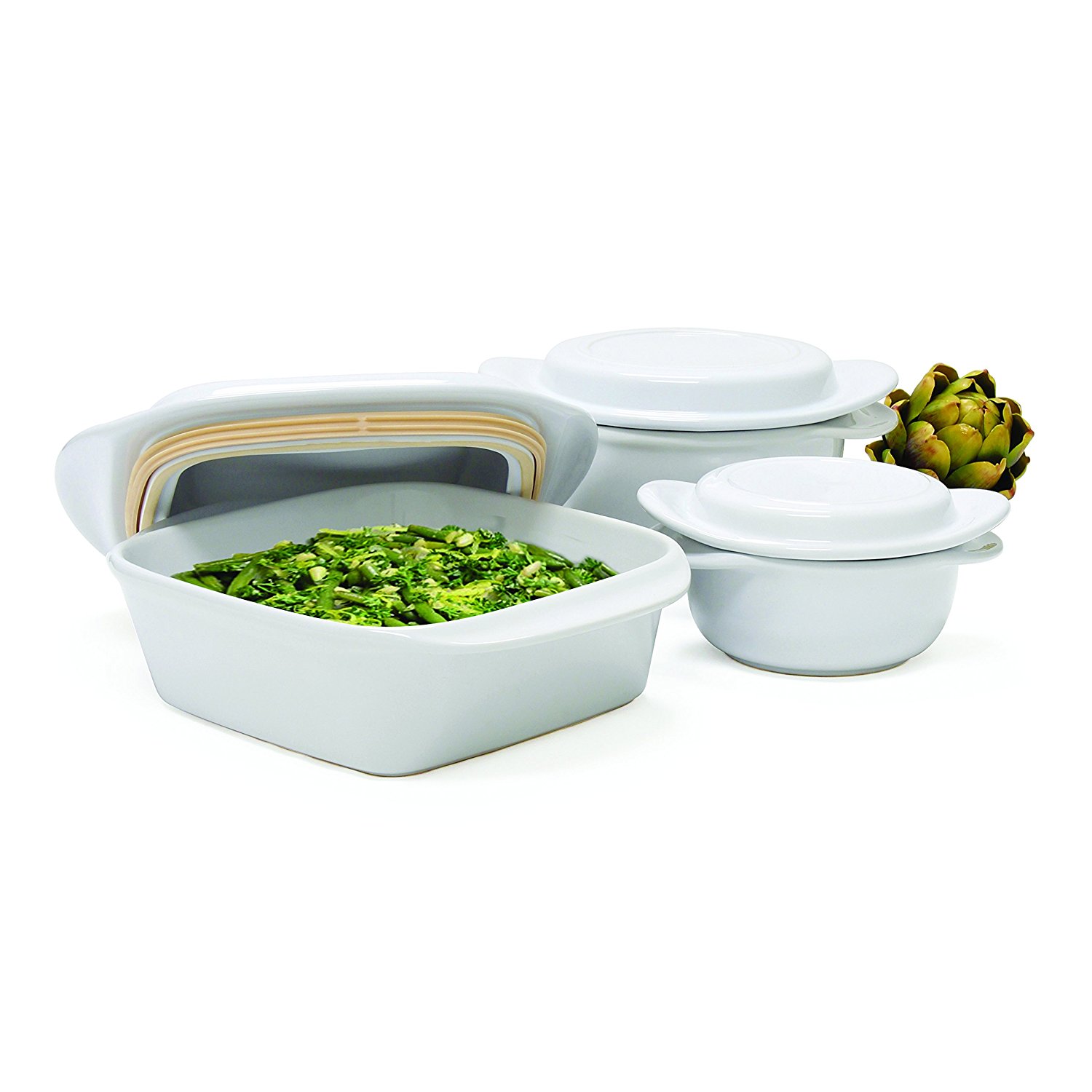Chantal 93-MT17 WT Make and Take Round 1 ¾-Quart Casserole with Lid ...