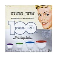 Pyrex 8-piece 100 Years Glass Mixing Bowl Set (Limited Edition)