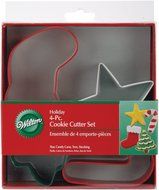 Wilton Jolly Shapes 4-Piece Color Metal Cookie Cutter Set