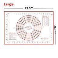 Daixers Silicone Baking Mats Large 23.62" x 15.74" ,Non Stick Non Skid Pastry-Mat with Measurements (Red) N2
