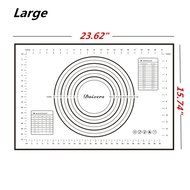 Daixers Silicone Baking Mats Large 23.62" x 15.74" ,Non Stick Non Skid Pastry-Mat with Measurements (Red) N13