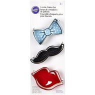 Wilton 2308-0900 3-Piece Cookie Cutters, Tie/Mustache/Lips N2