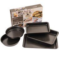 5 pc Nonstick Bakeware Set Cooking Pans Cookie Sheet Round Cake Bake Oven Roast