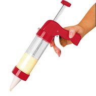 NuVita Cookie Press Set, 19 attachments 6 Decorating Tips and 13 Discs - Super Comfy Grip and Steady Design -...