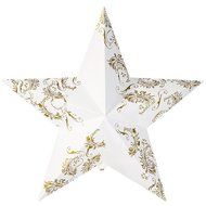 Talking Tables Party Porcelain Hanging Star Decorations (3 Pack), Gold N2