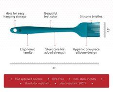 StarPack Premium Silicone Basting Brush with Hygienic Solid Coating, Bonus 101 Cooking Tips (Cherry Red) N6