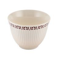 Paula Deen Signature Pantryware 2-Quart Melamine Mixing Bowl, Cream/Burgundy