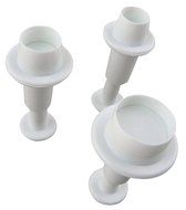 BleuMoo New 3x Round Fondant Cake Decorating Sugarcraft Plunger Cutters Tools Mould Mold