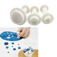 BleuMoo New 3x Round Fondant Cake Decorating Sugarcraft Plunger Cutters Tools Mould Mold N3