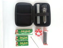 &quot;High Roller&quot; Smoking Kit in Zip Case with Poker Chip Grinder, Rolling Machine &amp; Zig Zag Papers, Cache Tube &amp;... N2