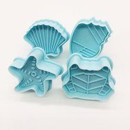 Cookie Cutters, Kootips 4 Pcs/set Sea Life Cookie Cutter Marine Life Fondant Cutter Cup Cake Decorating Tools... N3