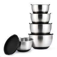 ch&eacute;ri d'amour Top Rated Premium Stainless Steel Non-Slip Mixing Bowls with Lids, 5-Piece Set Includes 1.5 Qt.,...