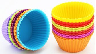 Set of 30 - ZICOME Reusable Round Shaped Silicone Baking Cups Cupcake Liners - Muffin Cups Cake Molds