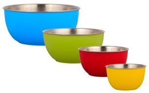 Stainless Steel Mixing Bowls, Kitchen Dezire LiefDe Plastic Coated High Quality Stainless Steel Mixing Bowls,...