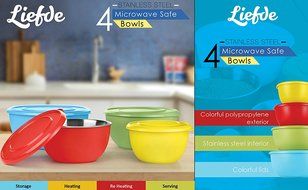 Stainless Steel Mixing Bowls, Kitchen Dezire LiefDe Plastic Coated High Quality Stainless Steel Mixing Bowls,... N2