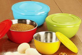 Stainless Steel Mixing Bowls, Kitchen Dezire LiefDe Plastic Coated High Quality Stainless Steel Mixing Bowls,... N3