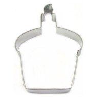 Cupcake with Candle Metal Cookie Cutter for Birthday Party Favors or Scrapbooking