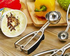 Cade&nbsp;Black Soft Grip Handles Stainless Steel Cookie Scoop N5