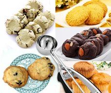 Cade&nbsp;Black Soft Grip Handles Stainless Steel Cookie Scoop N7