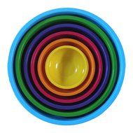 Set of 6 Gourmet Home Products Brand Bold Colored Nesting Mixing Bowls in 6 Different Sizes