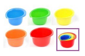 (Set of 5) Plastic Mixing Bowls with Pour Spout &ndash; .9, 1&frac12;, 2&frac12;, 4, and 5&frac12;, Quart N2