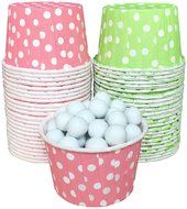 Outside the Box Papers Polka Dot Candy Nut Cups 48 Pack Lime Green, Pink, White