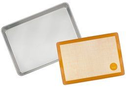 Mrs. Anderson&rsquo;s Baking Non-Stick Silicone Half-Size Baking Mat and Cookie Pan Baking Sheet Set, 12-Inch x 18-Inch