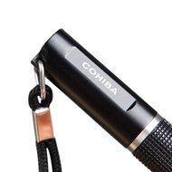 Cigar Punch Cutter - Rubber Coated, With Key Chain (Black) N2