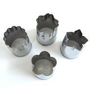 BBolive Stainless Steel Vegetable Cutter Shapes Set ( 8 Piece) , Mini Cookie Cutters Flower Shape Slicer Cake... N2
