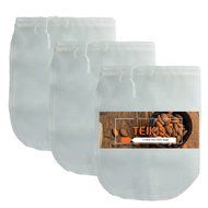 Teikis Glass Jug Pitcher White Lid (67 3/4oz) + 2 Pack Reusable Fine Mesh Nut Milk Bags Cheesecloth (10&quot; x 12&quot;... N4