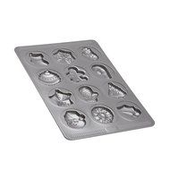 Sweet Creations 04728 12-Cup Nonstick Holiday Cookie Sheet, Gray