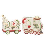 Lenox Holiday Salt &amp; Pepper, Santa &amp; Train
