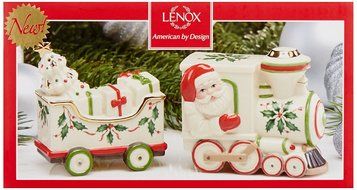 Lenox Holiday Salt &amp; Pepper, Santa &amp; Train N2