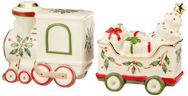 Lenox Holiday Salt &amp; Pepper, Santa &amp; Train N4