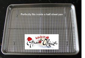 Premium Stainless Steel Cooling Rack &amp; Silicone Baking Mat Cookware Set - Fits Standard Half Sheet Pan - Perfect... N6
