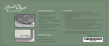 Premium Stainless Steel Cooling Rack &amp; Silicone Baking Mat Cookware Set - Fits Standard Half Sheet Pan - Perfect... N9