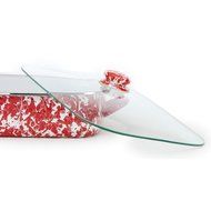 Golden Rabbit Enamelware Red Swirl Lasagna Pan with Swirl Glass Lid 10-1/2 Qt N2