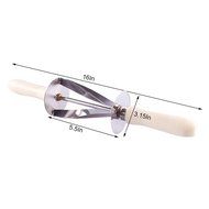 Outreo Croissant Cutter Stainless Steel Blade Pastry Roller with Plastic Handle Baking Tool N3