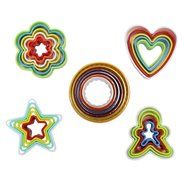 KurtzyTM Piece Colourful Plastic Cookie Cutters Hearts Stars Flowers Circles Gingerbread Men