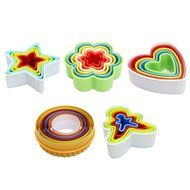 KurtzyTM Piece Colourful Plastic Cookie Cutters Hearts Stars Flowers Circles Gingerbread Men N2