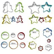 KurtzyTM Piece Colourful Plastic Cookie Cutters Hearts Stars Flowers Circles Gingerbread Men N4